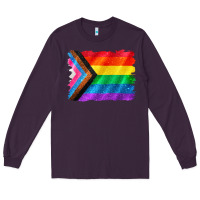 Plum Pride flag background Long Sleeve Tee - CowGirlArtShop
