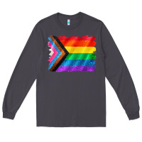 Smoke Pride flag background Long Sleeve Tee - CowGirlArtShop