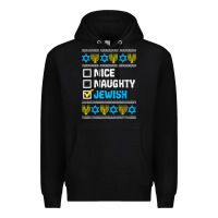 Black nice naughty jewish ugly hanukkah sweater chanukah jew gift premium t Premium Hoodie - minhPixels