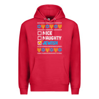 Cardinal nice naughty jewish ugly hanukkah sweater chanukah jew gift premium t Premium Hoodie - minhPixels