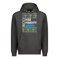 Charcoal Heather nice naughty jewish ugly hanukkah sweater chanukah jew gift premium t Premium Hoodie - minhPixels