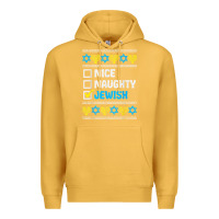 Mustard nice naughty jewish ugly hanukkah sweater chanukah jew gift premium t Premium Hoodie - minhPixels