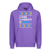Purple nice naughty jewish ugly hanukkah sweater chanukah jew gift premium t Premium Hoodie - minhPixels