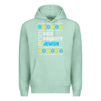 Seafoam nice naughty jewish ugly hanukkah sweater chanukah jew gift premium t Premium Hoodie - minhPixels