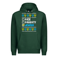 Sports Green nice naughty jewish ugly hanukkah sweater chanukah jew gift premium t Premium Hoodie - minhPixels
