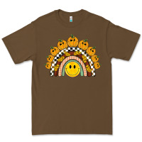 Cacao fall smiley face groovy rainbow Premium Tee - BarkalooDesign
