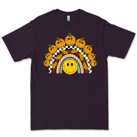 Plum fall smiley face groovy rainbow Premium Tee - BarkalooDesign