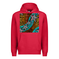 Cardinal tiger turquoise glitter and stars seamless pattern Premium Hoodie - BundleAndBundleShop