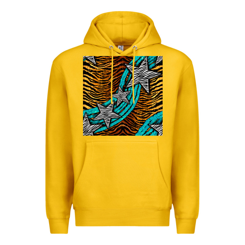 Tiger Turquoise Glitter And Stars Seamless Pattern Premium Hoodie by BundleAndBundleShop | Teevron