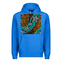 True Royal tiger turquoise glitter and stars seamless pattern Premium Hoodie - BundleAndBundleShop