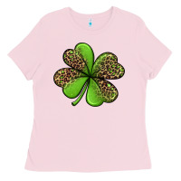 Bubblegum Pink leopard shamrock Ladies Tee - Jasminsmagicworld