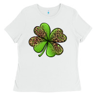 White leopard shamrock Ladies Tee - Jasminsmagicworld