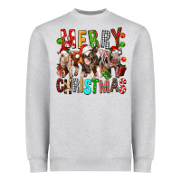 Heather Grey Merry christmas pigs Heavyweight Sweatshirt - FaDigitalArtStudio