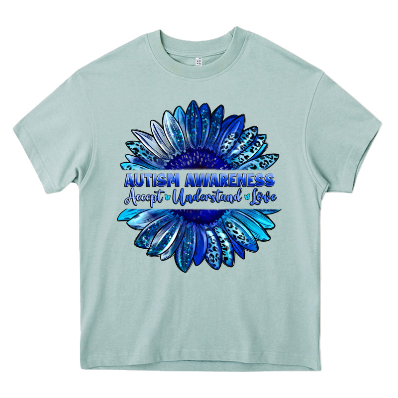 Autism Awareness Accept Understand Love Blue Heavy Core Tee by LillyAllenDesigns | Teevron
