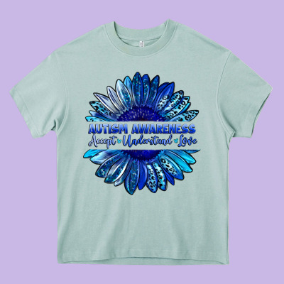 Autism Awareness Accept Understand Love Blue Heavy Core Tee Designed By Lillyallendesigns