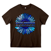 Chocolate Brown autism awareness accept understand love blue Heavy Core Tee - LillyAllenDesigns