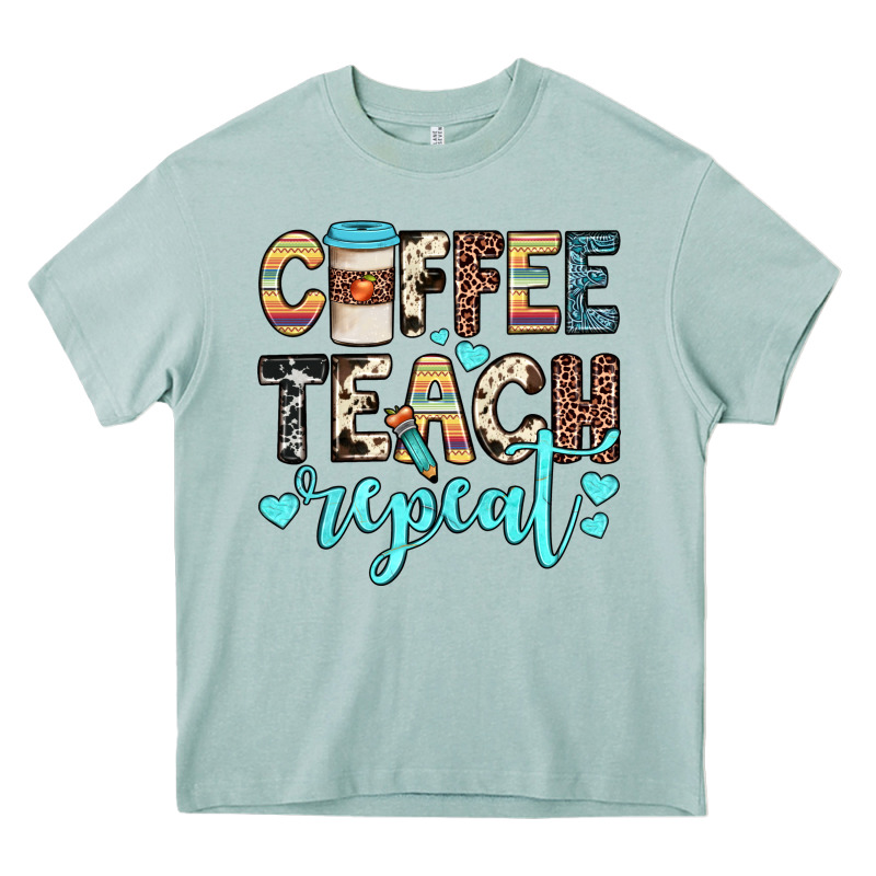 Coffee Teach Repeat Heavy Core Tee by JahusDesignShop | Teevron