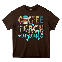 Chocolate Brown coffee teach repeat Heavy Core Tee - JahusDesignShop