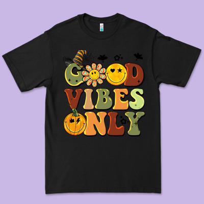 Halloween Good Vibes Only Premium Tee Designed By Barkaloodesign