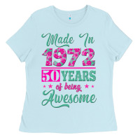 Baby Blue made in 1972, 50 years of being awesome Ladies Tee - Jasminsmagicworld