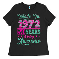 Black made in 1972, 50 years of being awesome Ladies Tee - Jasminsmagicworld