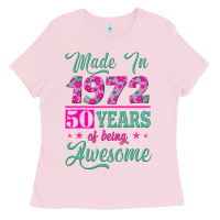 Bubblegum Pink made in 1972, 50 years of being awesome Ladies Tee - Jasminsmagicworld