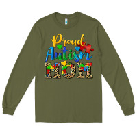 Army Green proud autism mom Long Sleeve Tee - CowGirlArtShop