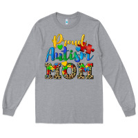Heather Grey proud autism mom Long Sleeve Tee - CowGirlArtShop