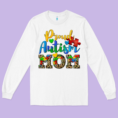 Proud Autism Mom Long Sleeve Tee Designed By Cowgirlartshop