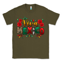 Army Green Viva Mexico Cinco De Mayo Classic Tee - texasbilliewilder