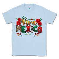 Dusty Blue Viva Mexico Cinco De Mayo Classic Tee - texasbilliewilder
