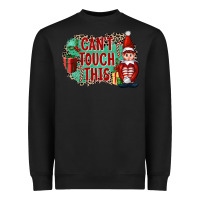 Black Christmas Can't Touch This Elf Heavyweight Sweatshirt - FaDigitalArtStudio