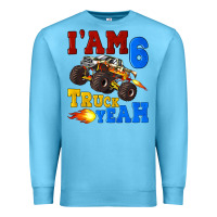 Ocean Blue i'am six truck yeah Premium Sweatshirt - Artiststas