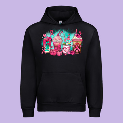 Breast Cancer  Coffee Cups Urban Hoodie Designed By Adodesignshop