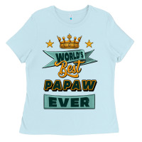 Baby Blue world's best papaw ever Ladies Tee - Jasminsmagicworld