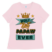 Bubblegum Pink world's best papaw ever Ladies Tee - Jasminsmagicworld