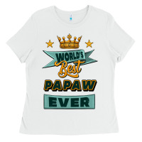 White world's best papaw ever Ladies Tee - Jasminsmagicworld