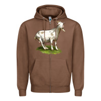 Chestnut cashmere goat Zipper Hoodie - LillyAllenDesigns
