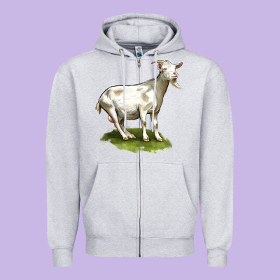 Cashmere Goat Zipper Hoodie Designed By Lillyallendesigns