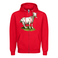 Red cashmere goat Zipper Hoodie - LillyAllenDesigns