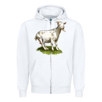 White cashmere goat Zipper Hoodie - LillyAllenDesigns