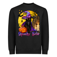 Black spooky babe black witch cat Heavyweight Sweatshirt - BundleAndBundleShop