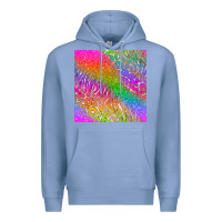 Colony Blue neon glitter leopard seamless pattern Premium Hoodie - BundleAndBundleShop