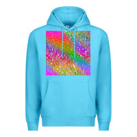 Ocean Blue neon glitter leopard seamless pattern Premium Hoodie - BundleAndBundleShop