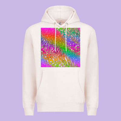 Neon Glitter Leopard Seamless Pattern Premium Hoodie Designed By Bundleandbundleshop