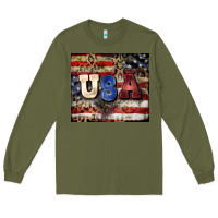 Army Green usa Long Sleeve Tee - CowGirlArtShop