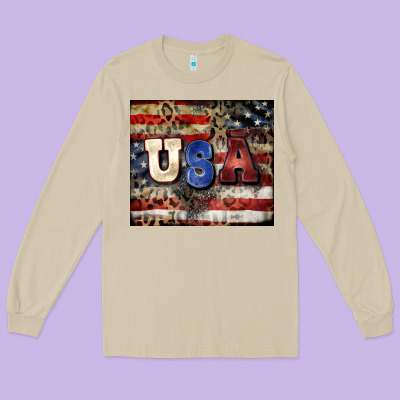Usa Long Sleeve Tee Designed By Cowgirlartshop