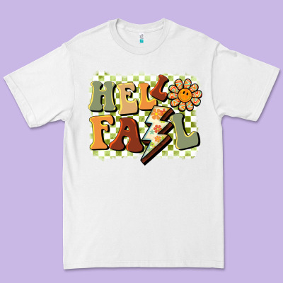 Groovy Hello Fall Premium Tee Designed By Barkaloodesign