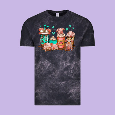 Cute Pigs Coffee Vintage Tee Designed By Jasminsmagicworld