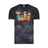 Cloud Black cute pigs coffee Vintage Tee - Jasminsmagicworld